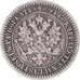 Moneda, Finlandia, Alexander II, Markka, 1865, Helsinki, MBC, Plata, KM:3.1