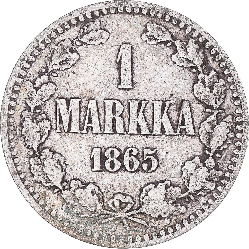 Coin, Finland, Alexander II, Markka, 1865, Helsinki, EF(40-45), Silver, KM:3.1