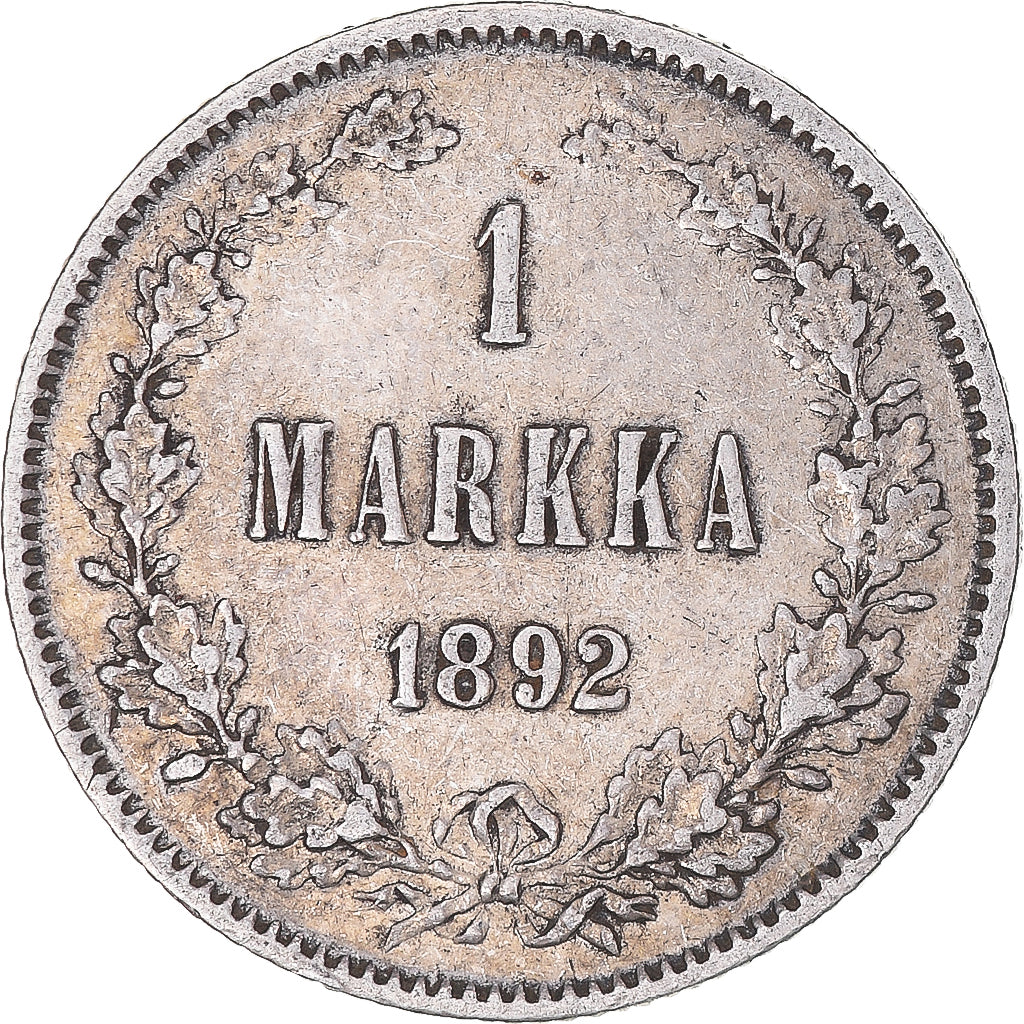 Moneta, Finlandia, Alexander III, Markka, 1892, Helsinki, BB+, Argento, KM:3.2