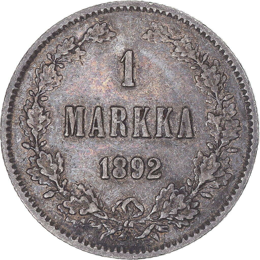 Moneta, Finlandia, Alexander III, Markka, 1892, Helsinki, BB+, Argento, KM:3.2