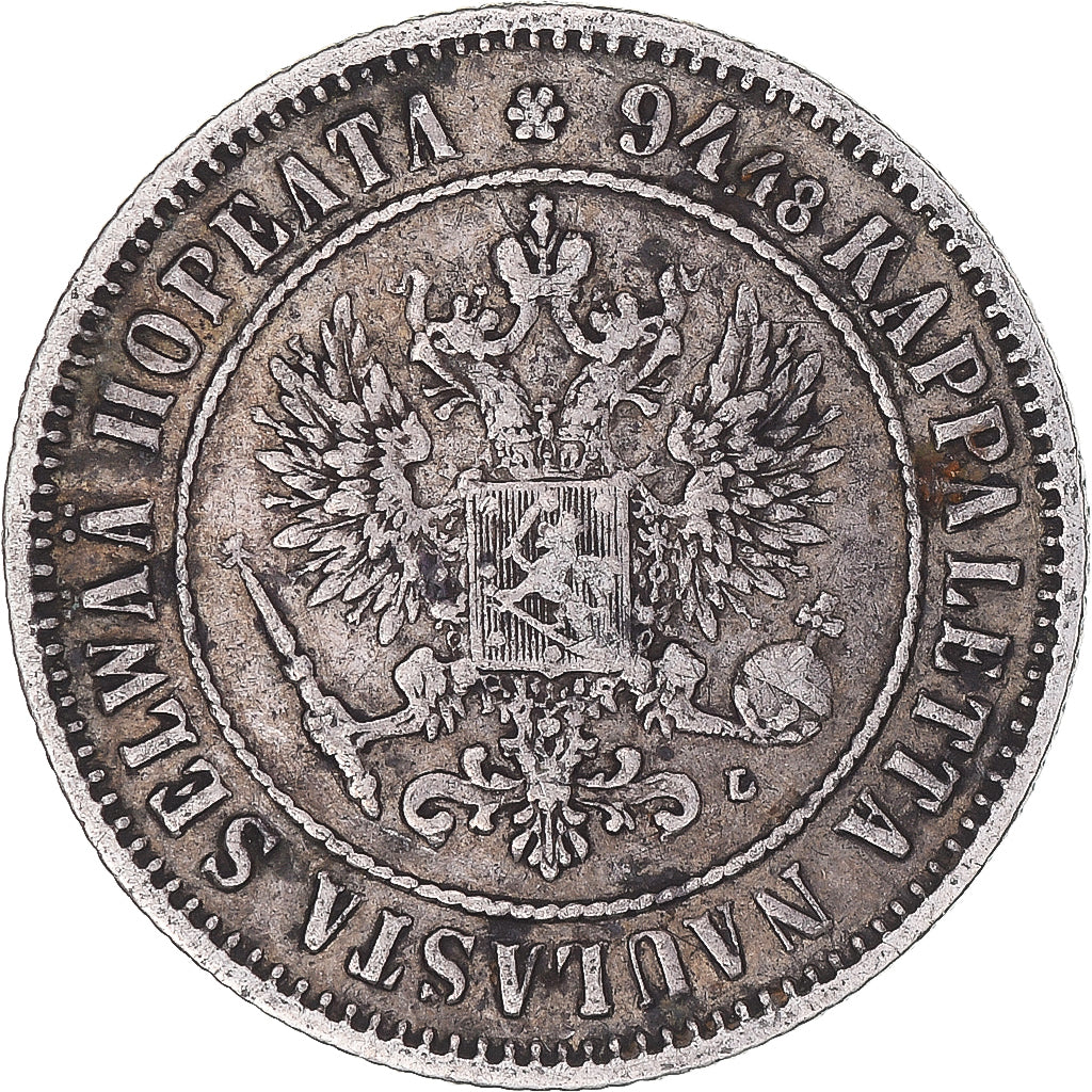 Moneta, Finlandia, Alexander III, Markka, 1892, Helsinki, BB, Argento, KM:3.2