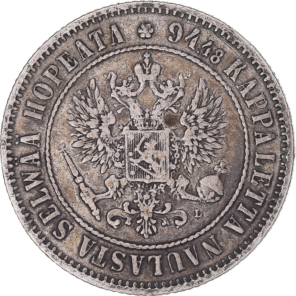 Moneta, Finlandia, Alexander III, Markka, 1892, Helsinki, BB, Argento, KM:3.2