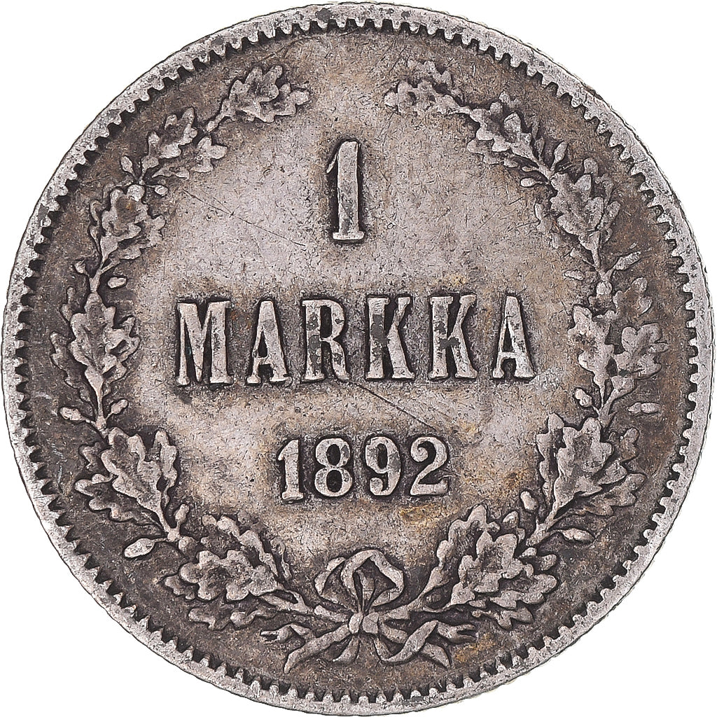 Moneta, Finlandia, Alexander III, Markka, 1892, Helsinki, BB, Argento, KM:3.2