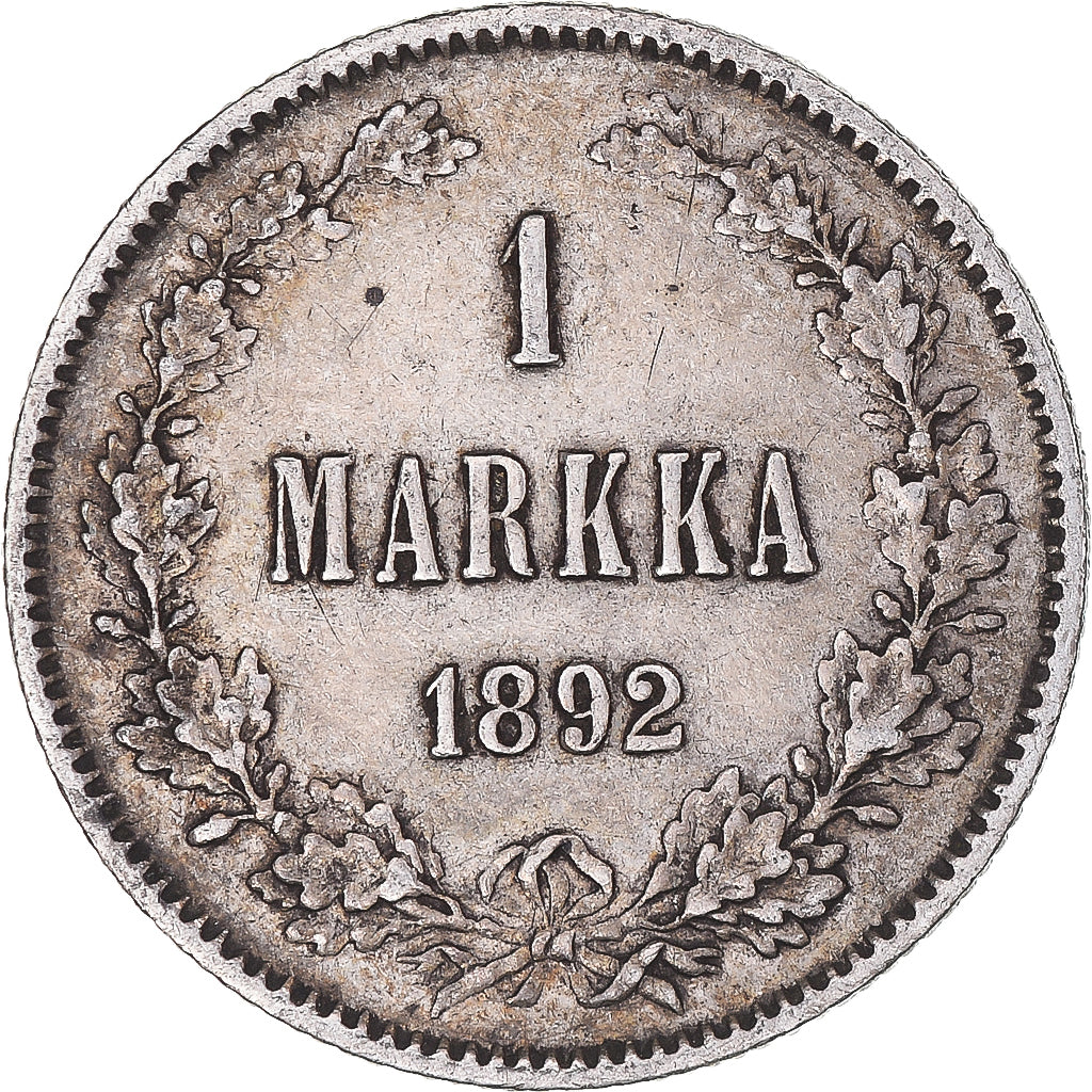 Coin, Finland, Alexander III, Markka, 1892, Helsinki, EF(40-45), Silver, KM:3.2