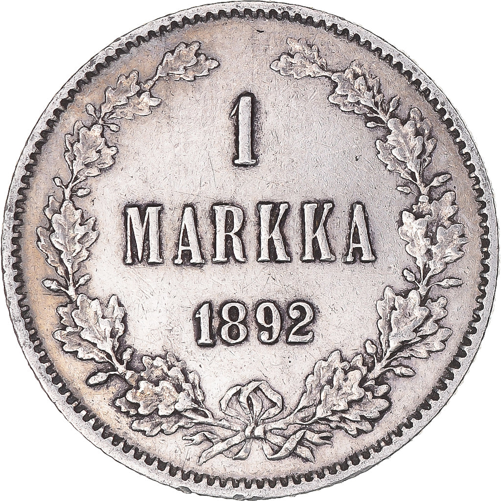 Coin, Finland, Alexander III, Markka, 1892, Helsinki, EF(40-45), Silver, KM:3.2