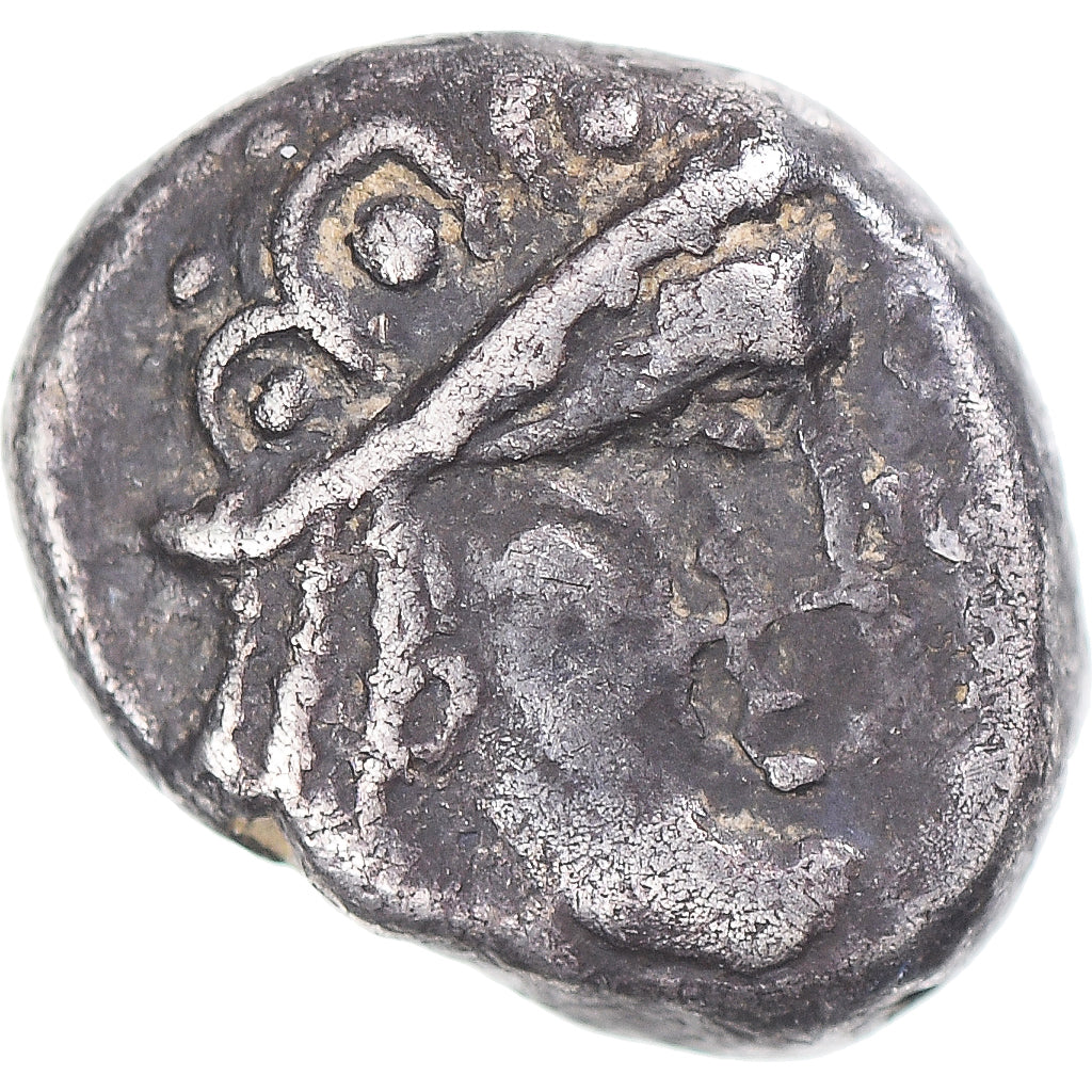 Münze, Aedui, Denier à la tête casquée, 1st century BC, Unpublished, SS