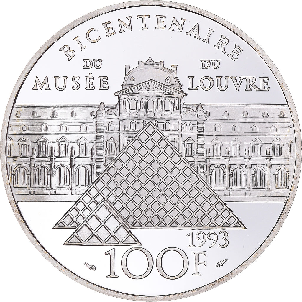 Coin, France, Bicentenaire du Musée du Louvre, 100 Francs, 1993, Paris, MS(64)