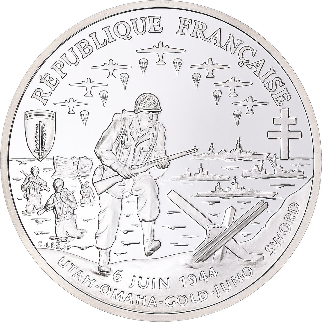 Munten, Frankrijk, Débarquement de Normandie, 100 Francs, 1993, Paris, UNC