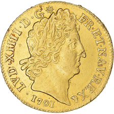Monnaie, France, Louis XIV, Louis d'or aux 8 L et aux insignes, 1701, Lyon