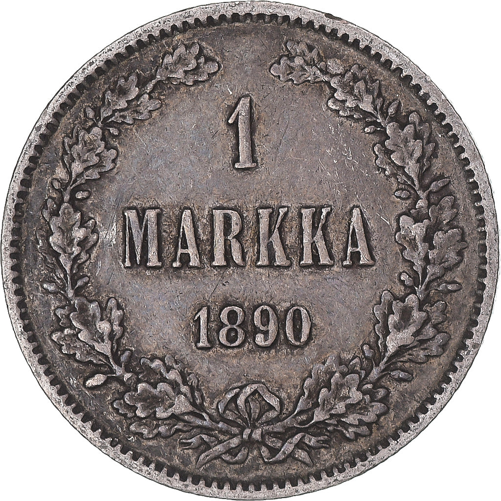 Coin, Finland, Alexander III, Markka, 1890, Helsinki, AU(50-53), Silver, KM:3.2