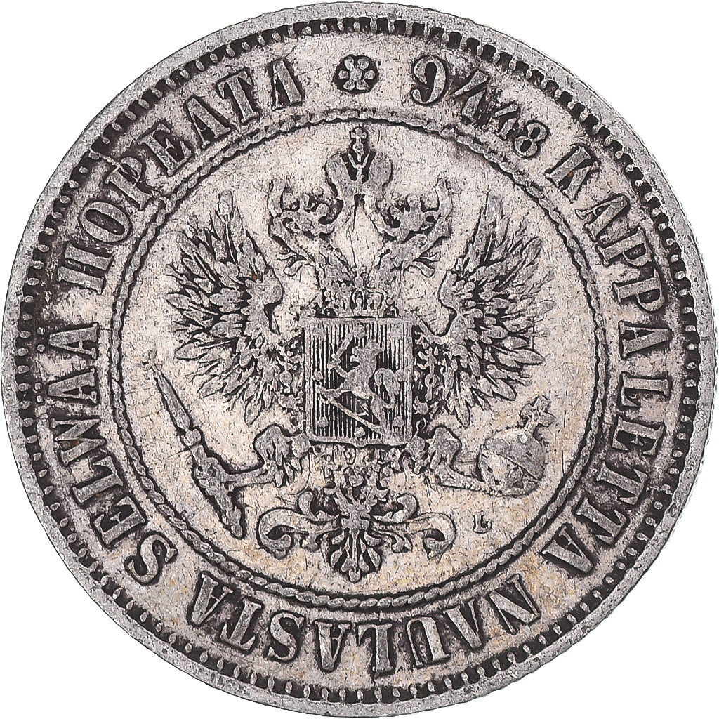 Coin, Finland, Alexander III, Markka, 1890, Helsinki, EF(40-45), Silver, KM:3.2