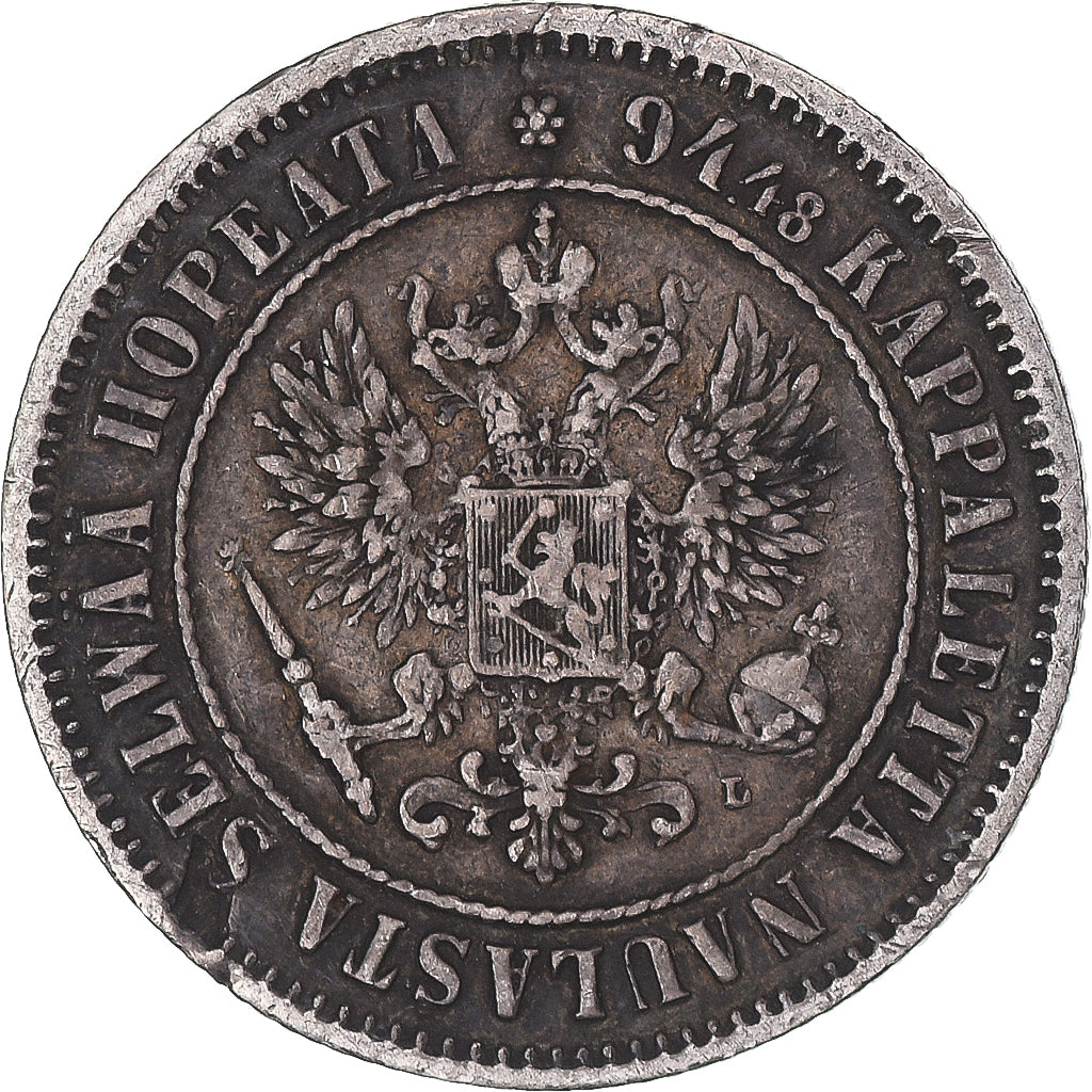 Moneta, Finlandia, Alexander III, Markka, 1890, Helsinki, BB, Argento, KM:3.2