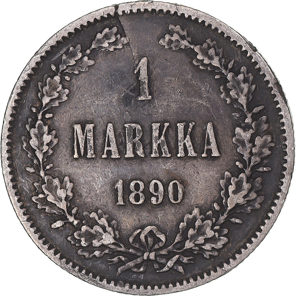 Moneta, Finlandia, Alexander III, Markka, 1890, Helsinki, BB, Argento, KM:3.2
