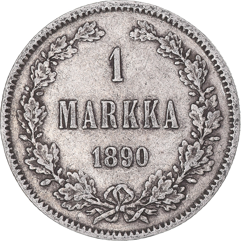 Moneta, Finlandia, Alexander III, Markka, 1890, Helsinki, BB, Argento, KM:3.2
