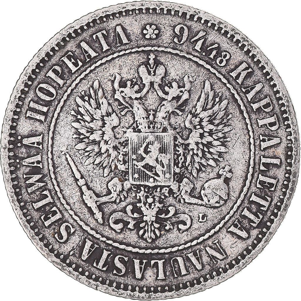 Coin, Finland, Alexander III, Markka, 1890, Helsinki, EF(40-45), Silver, KM:3.2
