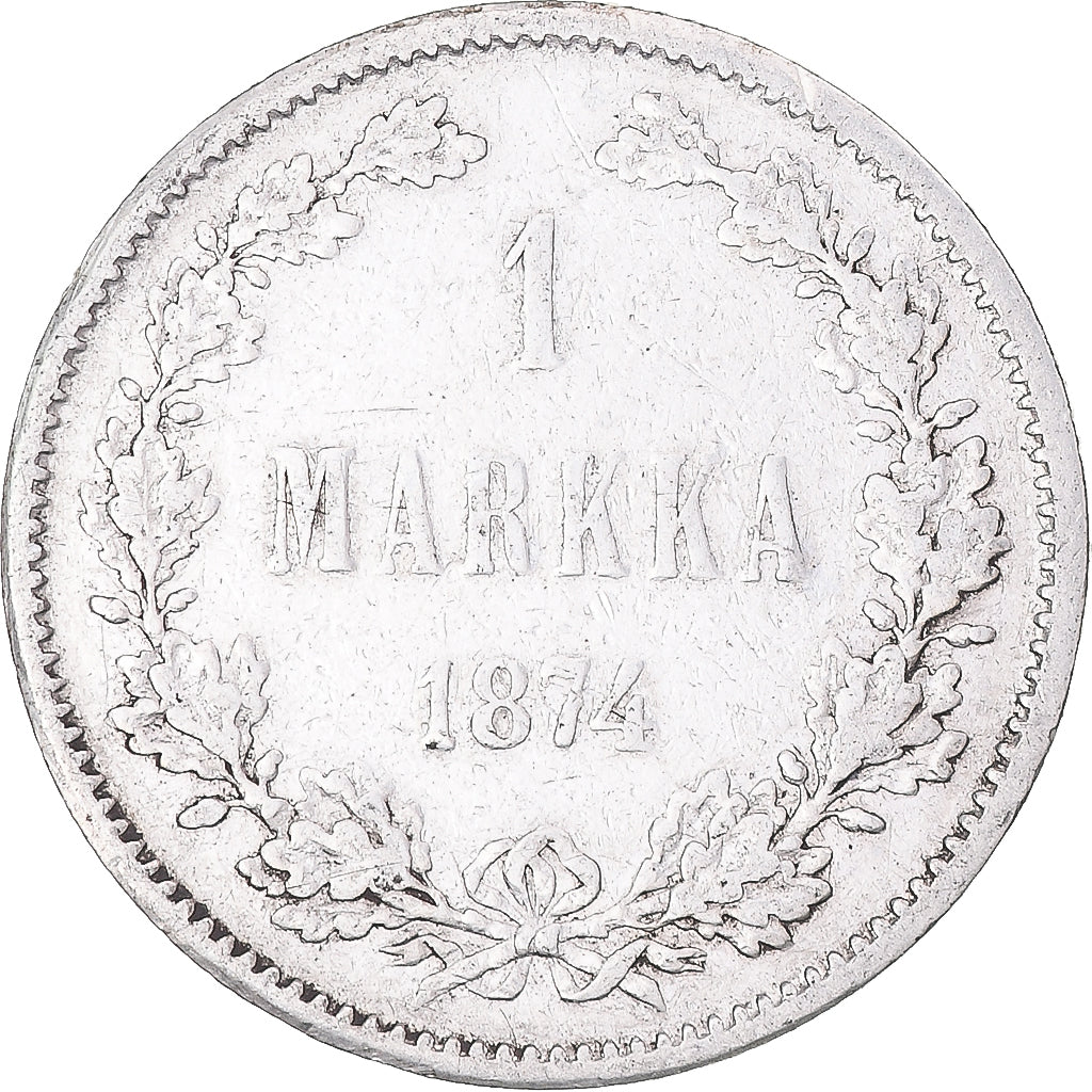Coin, Finland, Alexander II, Markka, 1874, Helsinki, VF(30-35), Silver, KM:3.2