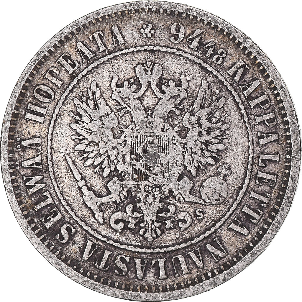 Coin, Finland, Alexander II, Markka, 1874, Helsinki, VF(30-35), Silver, KM:3.2