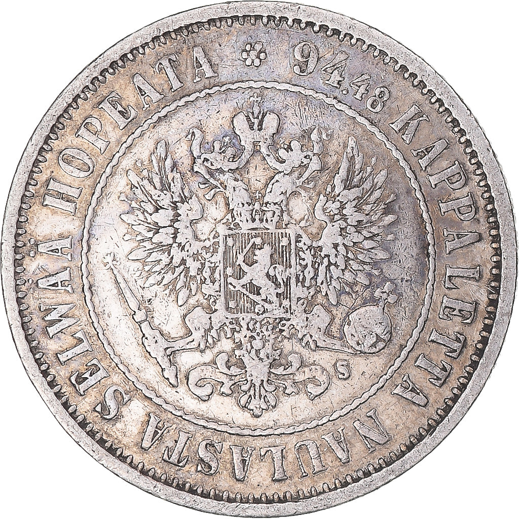 Coin, Finland, Alexander II, Markka, 1874, Helsinki, EF(40-45), Silver, KM:3.2