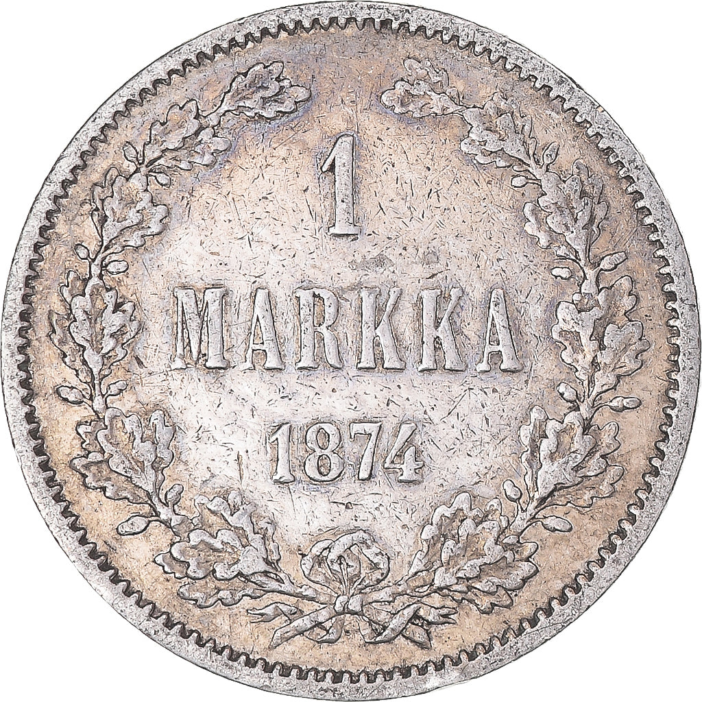 Coin, Finland, Alexander II, Markka, 1874, Helsinki, EF(40-45), Silver, KM:3.2