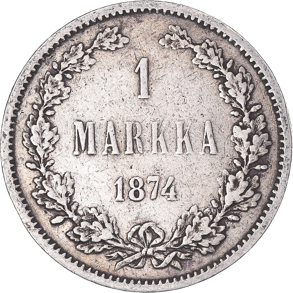 Coin, Finland, Alexander II, Markka, 1874, Helsinki, EF(40-45), Silver, KM:3.2