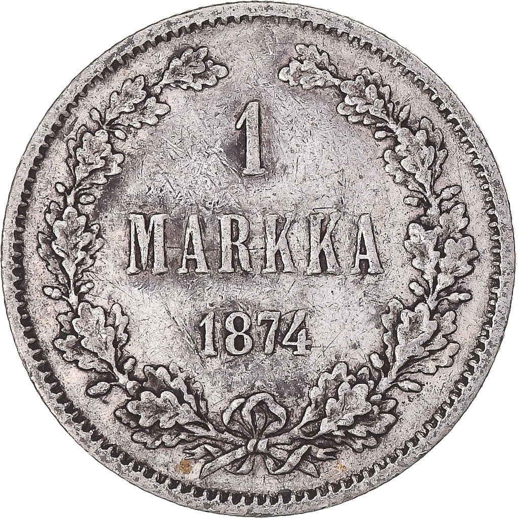 Coin, Finland, Alexander II, Markka, 1874, Helsinki, EF(40-45), Silver, KM:3.2