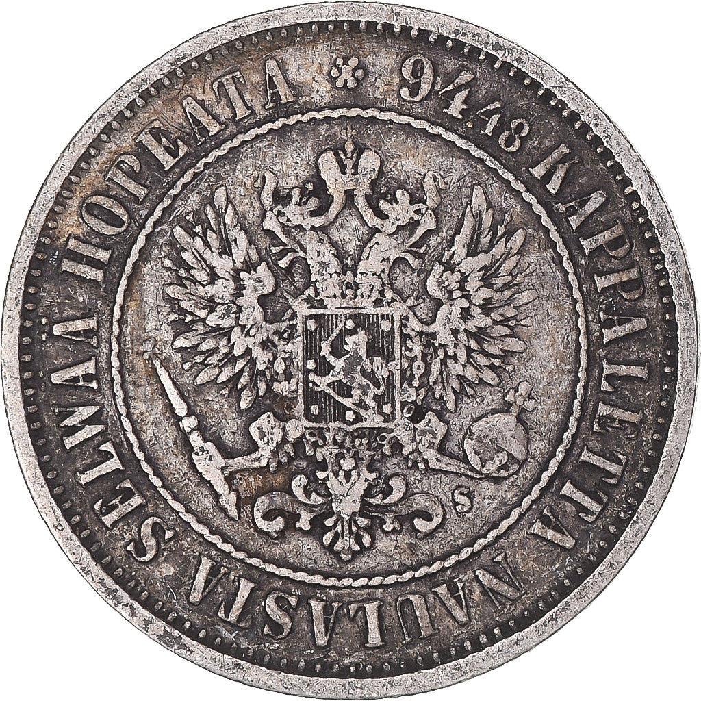 Coin, Finland, Alexander II, Markka, 1874, Helsinki, EF(40-45), Silver, KM:3.2