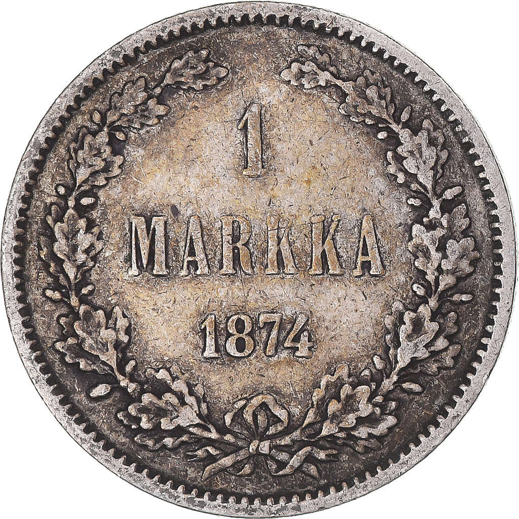 Coin, Finland, Alexander II, Markka, 1874, Helsinki, EF(40-45), Silver, KM:3.2