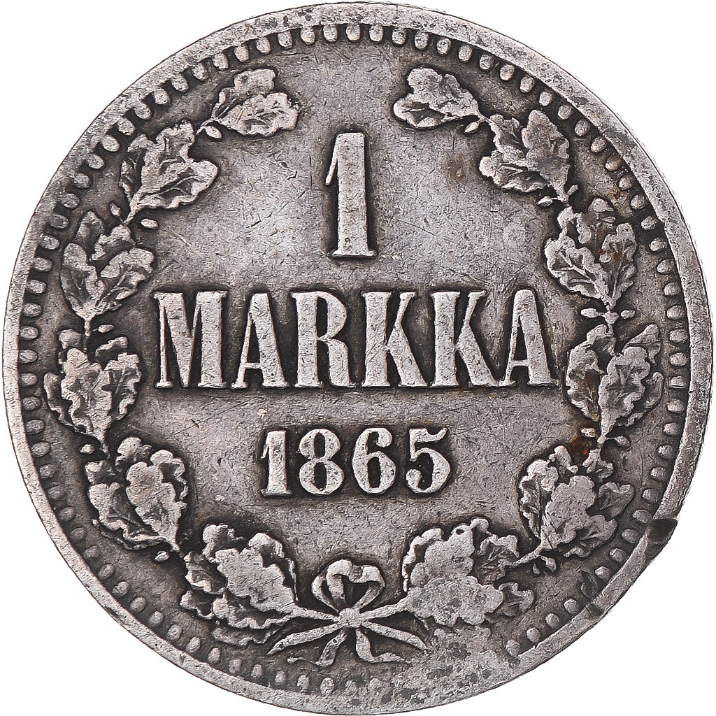 Coin, Finland, Alexander II, Markka, 1865, Helsinki, EF(40-45), Silver, KM:3.1