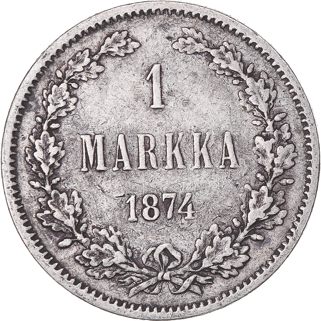 Coin, Finland, Alexander II, Markka, 1874, Helsinki, AU(50-53), Silver, KM:3.2