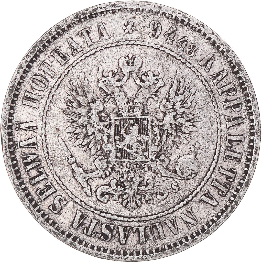 Coin, Finland, Alexander II, Markka, 1874, Helsinki, EF(40-45), Silver, KM:3.2