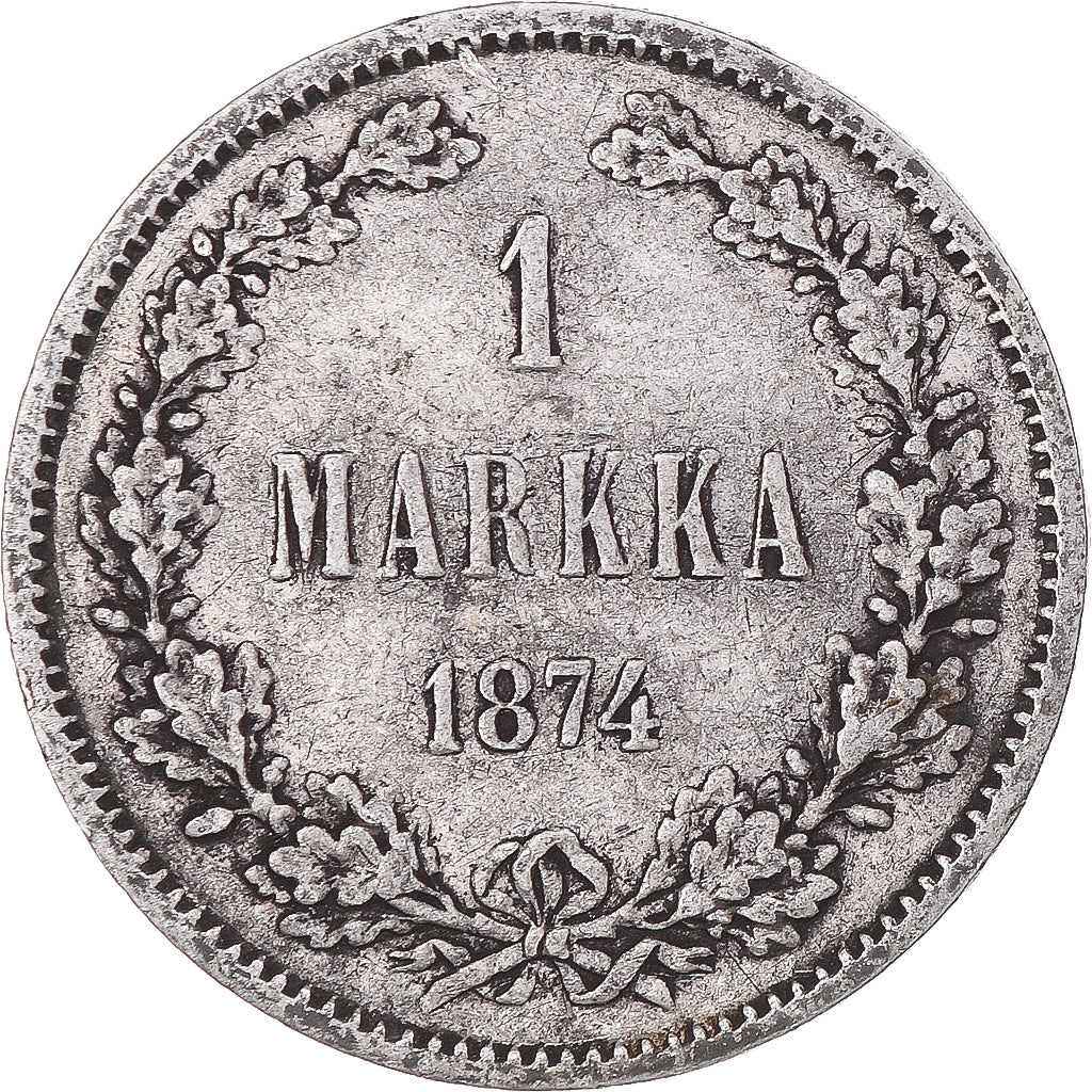 Coin, Finland, Alexander II, Markka, 1874, Helsinki, EF(40-45), Silver, KM:3.2