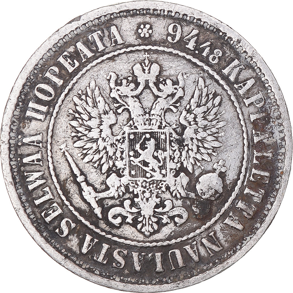 Moneta, Finlandia, Alexander II, Markka, 1874, Helsinki, BB, Argento, KM:3.2