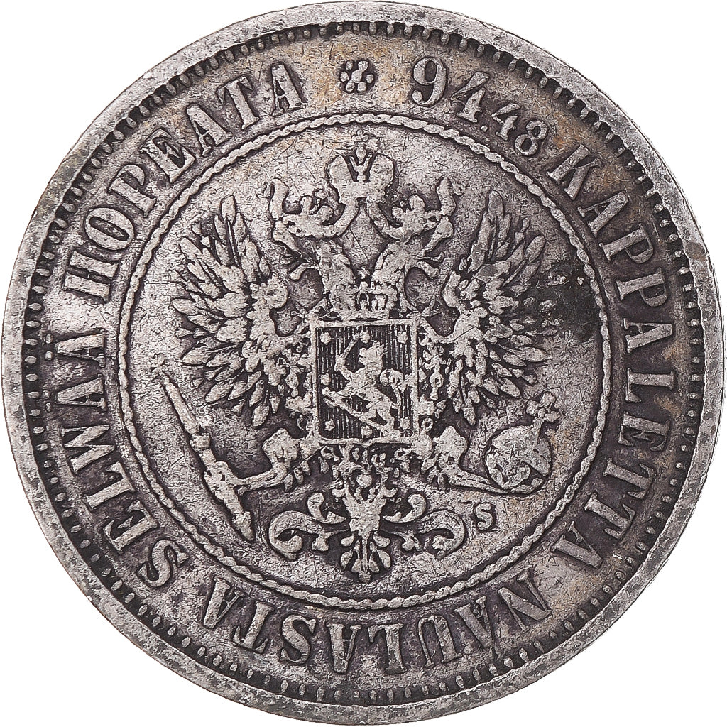 Coin, Finland, Alexander II, Markka, 1874, Helsinki, EF(40-45), Silver, KM:3.2