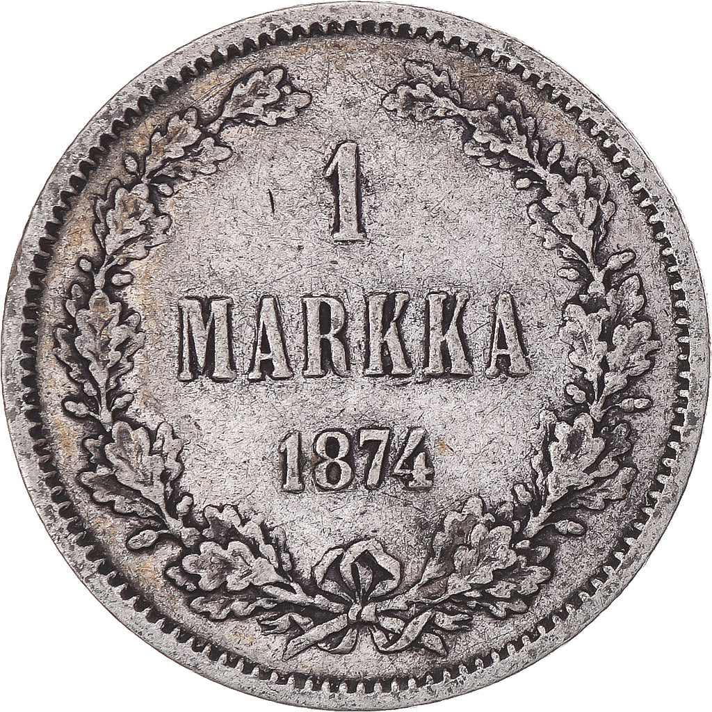 Coin, Finland, Alexander II, Markka, 1874, Helsinki, EF(40-45), Silver, KM:3.2