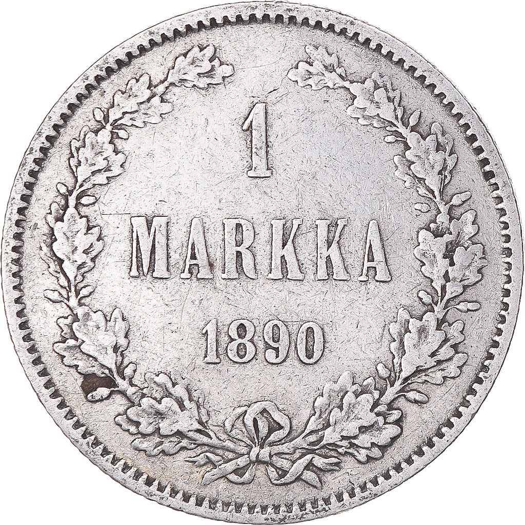Moneta, Finlandia, Alexander III, Markka, 1890, Helsinki, BB, Argento, KM:3.2