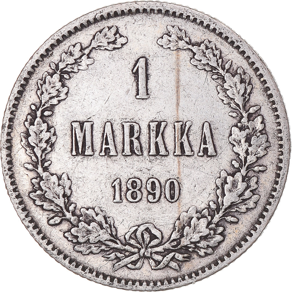 Moneta, Finlandia, Alexander III, Markka, 1890, Helsinki, EF(40-45), Srebro