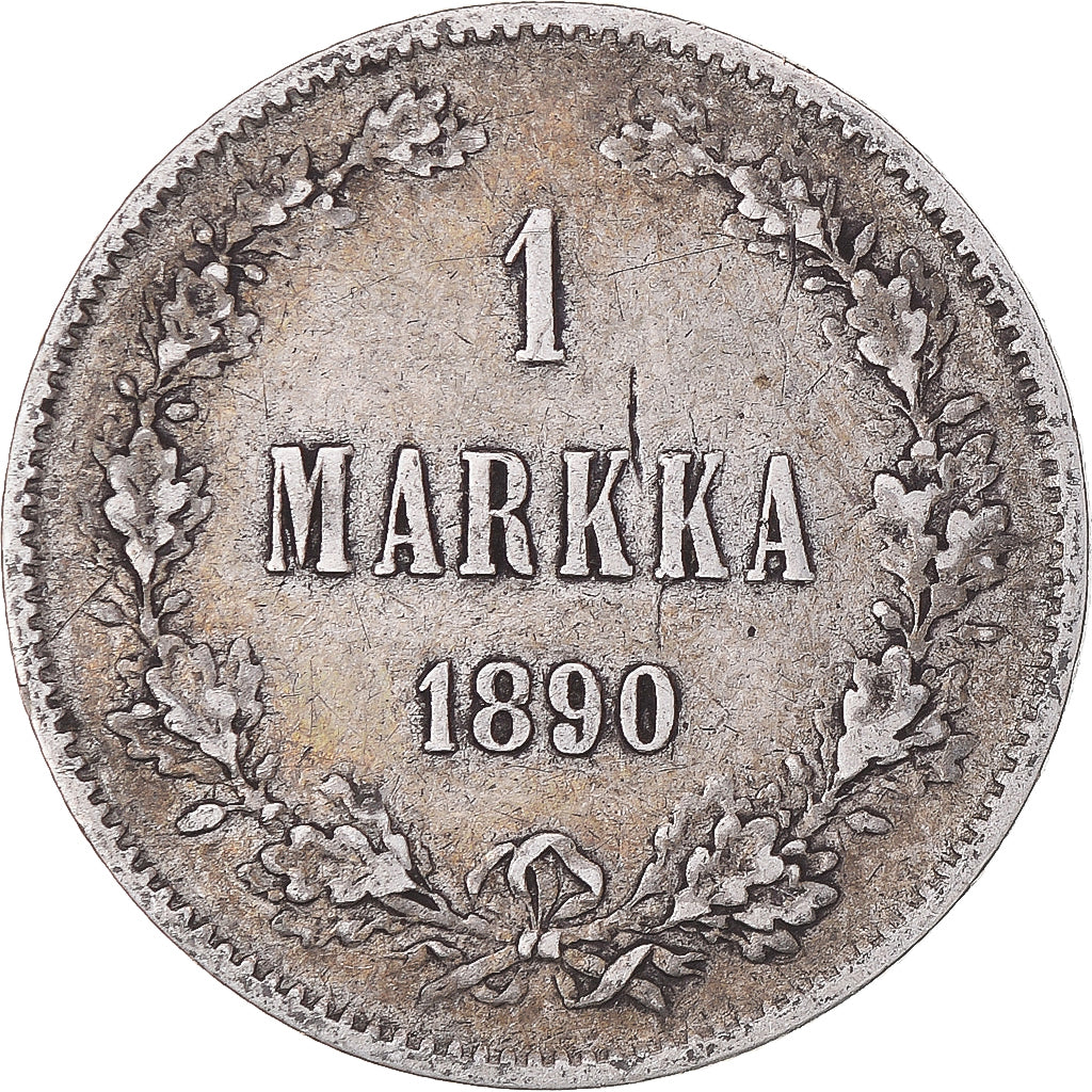Moneta, Finlandia, Alexander III, Markka, 1890, Helsinki, BB, Argento, KM:3.2