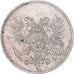 Moneta, Finlandia, Nicholas II, 25 Penniä, 1917, Helsinki, BB+, Argento, KM:6.2