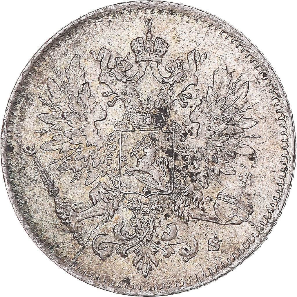 Moneta, Finlandia, Nicholas II, 25 Penniä, 1917, Helsinki, BB+, Argento, KM:6.2