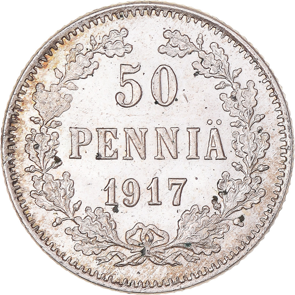 Monnaie, Finlande, Nicholas II, 50 Penniä, 1917, Helsinki, SUP, Argent, KM:2.2