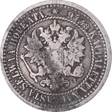 Coin, Finland, Alexander II, Markka, 1866, Helsinki, EF(40-45), Silver, KM:3.1
