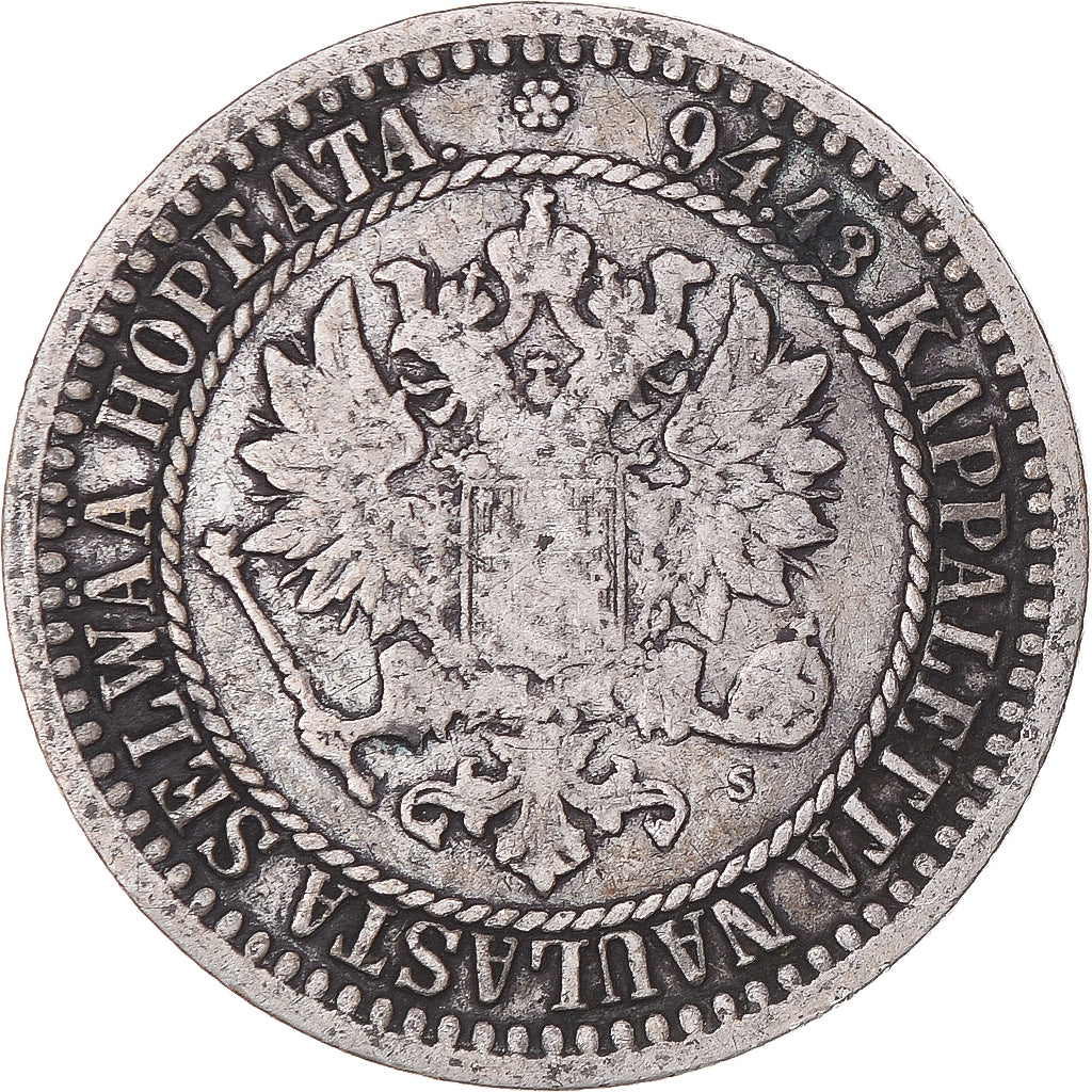 Coin, Finland, Alexander II, Markka, 1866, Helsinki, EF(40-45), Silver, KM:3.1