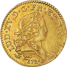 Moneta, Francja, Louis XV, Louis d'or Mirliton, Grandes Palmes, 1724, Paris