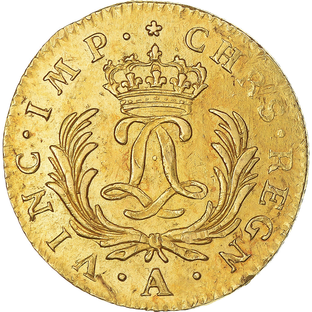 Moneta, Francja, Louis XV, Louis d'or Mirliton, Grandes Palmes, 1724, Paris