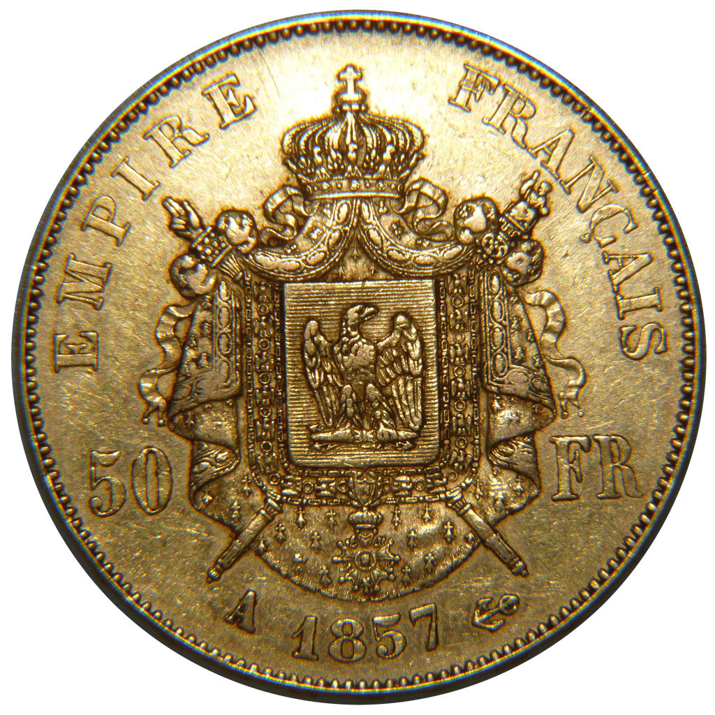 Francia, Napoleon III, Napoléon III, 50 Francs, 1857, Paris, BB, Oro, Gadour...
