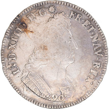 Moneda, Francia, Louis XIV, Ecu aux palmes, 1693, Reims, réformé, BC+, Plata