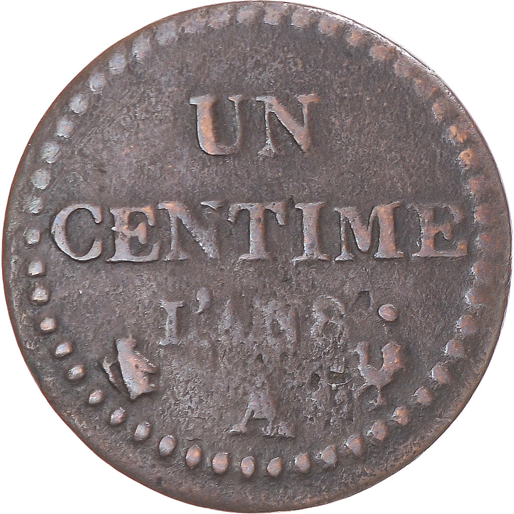 Moeda, França, Dupré, Centime, AN 8, Paris, VF(20-25), Bronze, KM:646