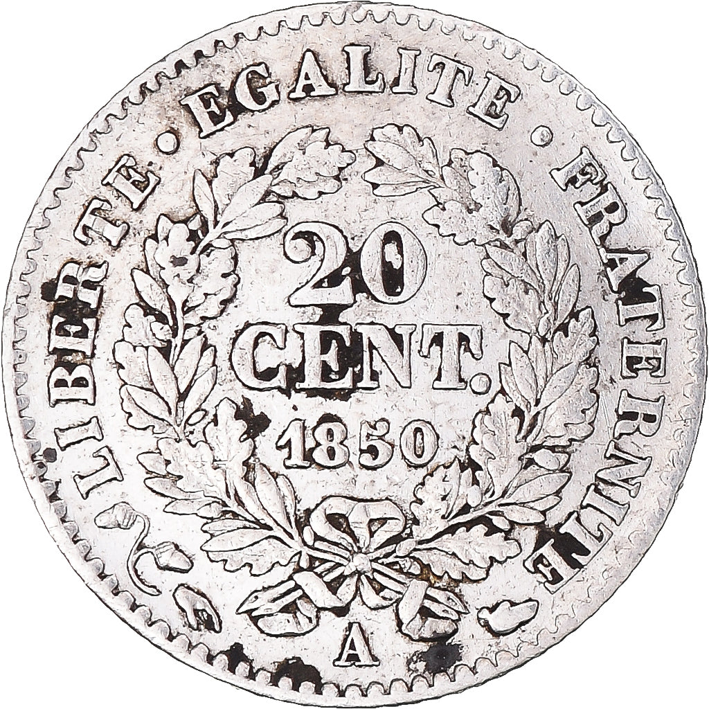 Coin, France, Cérès, 20 Centimes, 1850, Paris, VF(30-35), Silver, KM:758.1