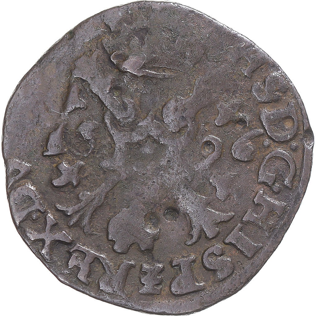 Munten, Lage Spaanse landen, Filip II, Duit, 1596, Antwerp, ZF, Koper
