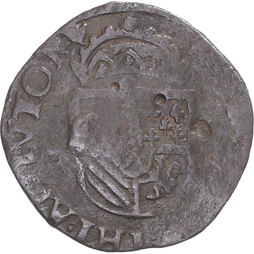 Munten, Lage Spaanse landen, Filip II, Duit, 1596, Antwerp, ZF, Koper